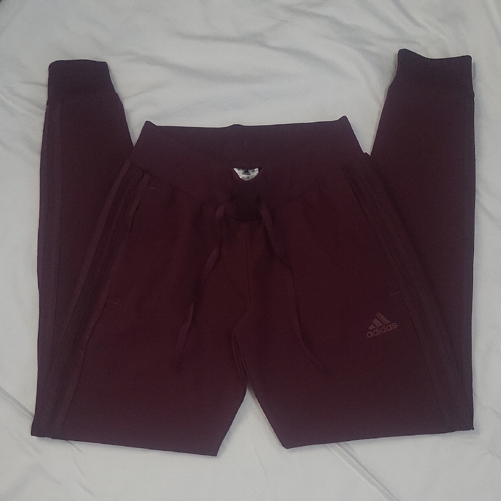Adidas Womens Burgundy Joggers